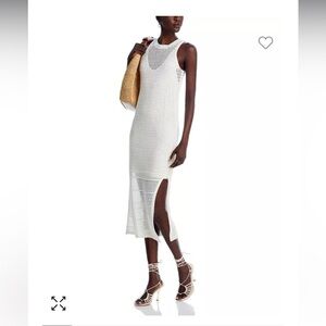 Aqua for Bloomingdale’s Oat Maxi BodyCon Dress Crochet NWT Women’s M